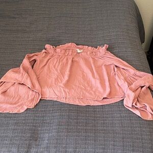 Sun & Shadow Ruffled Pink Blouse